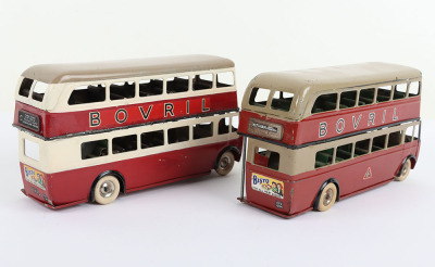 Two Tri-ang Tinplate Minic Ovaltine Double Decker Buses - 3