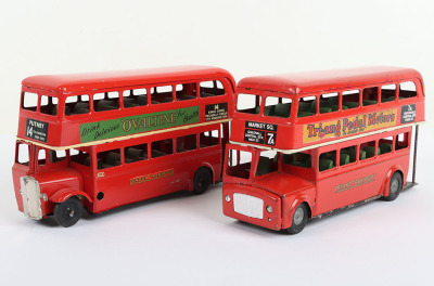 Two Tri-ang Tinplate Minic Double Decker Buses