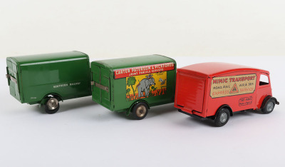 Three Tri-ang Minic Tinplate Post war Delivery Vans - 3