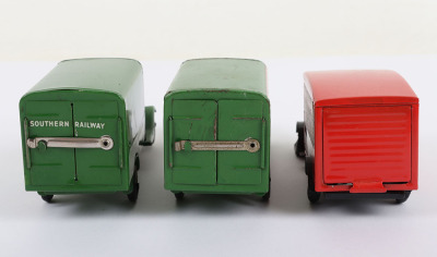 Three Tri-ang Minic Tinplate Post war Delivery Vans - 4