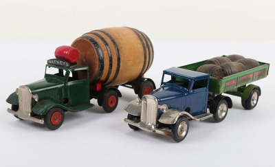 Two Unboxed Triang Minic Post War Brewery Lorries