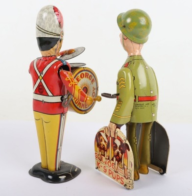 Unique Art MFG. Co. USA Tinplate GI Joe and K-9 Pups - 5