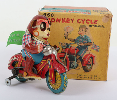 Bandai Japanese 556 Tinplate Monkey Cycle