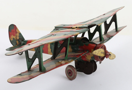 Mettoy Military Tinplate Fighter Biplane