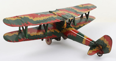 Mettoy Military Tinplate Fighter Biplane - 5