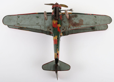 Mettoy Military Tinplate Fighter Biplane - 7