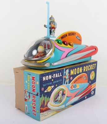 Boxed TM Masudaya battery operated Moon Rocket, Japanese 1950s - 2