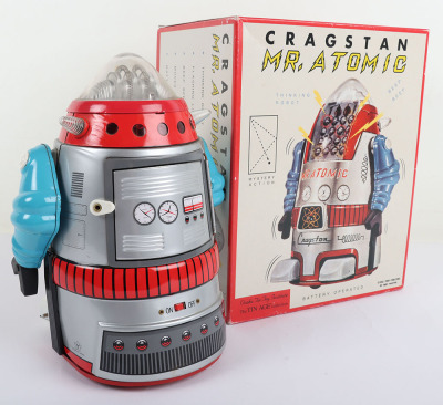Osaka Japanese Tinplate Battery Operated Cragstan Mr. Atomic Robot - 3