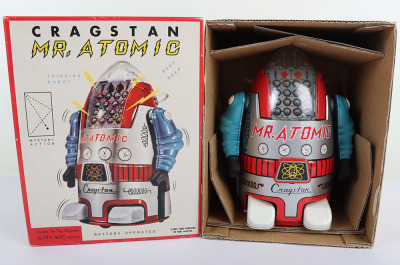 Osaka Japanese Tinplate Battery Operated Cragstan Mr. Atomic Robot - 8