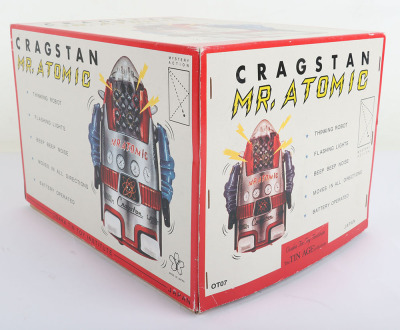 Osaka Japanese Tinplate Battery Operated Cragstan Mr. Atomic Robot - 9