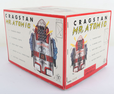 Osaka Japanese Tinplate Battery Operated Cragstan Mr. Atomic Robot - 10