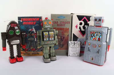 Three Recent Issue Boxed Tinplate Robots