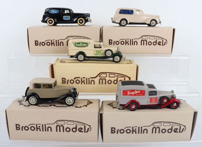 Five Brooklin Scale cast metal Automobiles 1/43 scale
