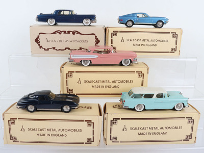 Five Brooklin Scale cast metal Automobiles 1/43 scale - 2