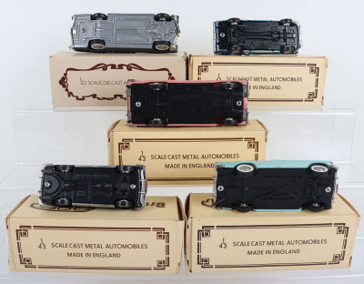 Five Brooklin Scale cast metal Automobiles 1/43 scale - 3
