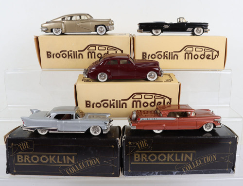 Five Brooklin Scale cast metal Automobiles 1/43 scale
