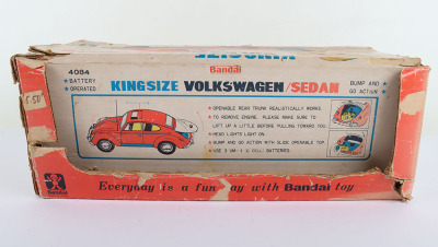 Bandai 4084 tinplate battery operated Kingsize Volkswagen Beetle Sedan - 8