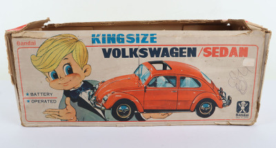 Bandai 4084 tinplate battery operated Kingsize Volkswagen Beetle Sedan - 11