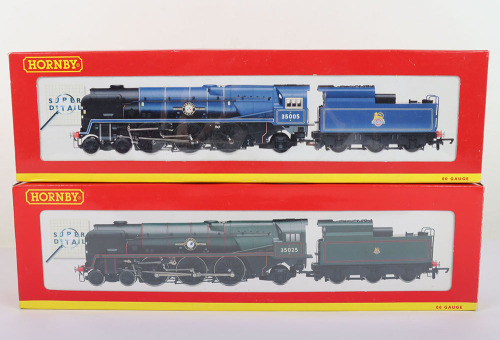 Two Hornby 00 gauge Super Detail 4-6-2 B.R Merchant Navy class locomotives
