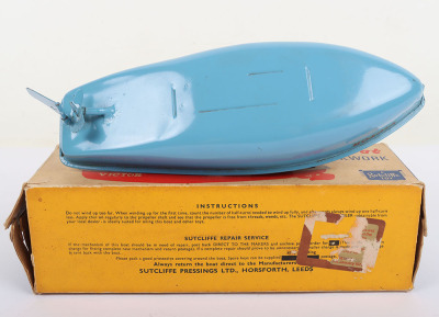 Sutcliffe boxed tinplate clockwork Torpedo boat Victor - 4
