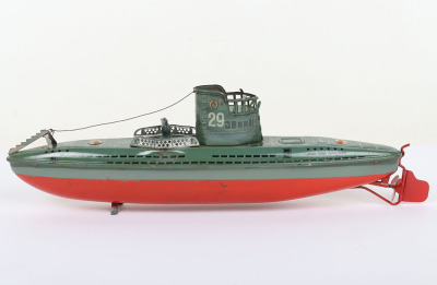 Arnold tinplate clockwork U29 Submarine, circa 1950