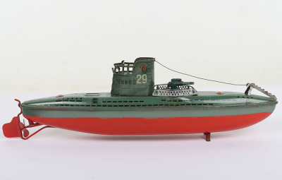 Arnold tinplate clockwork U29 Submarine, circa 1950 - 4