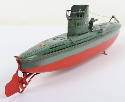 Arnold tinplate clockwork U29 Submarine, circa 1950 - 5