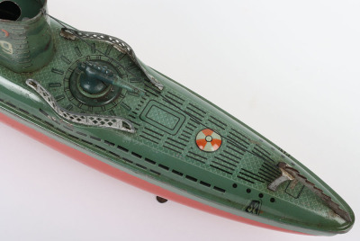 Arnold tinplate clockwork U29 Submarine, circa 1950 - 7