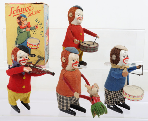Schuco wind-up novelty clowns