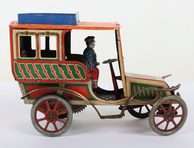 Early tinplate clockwork Motor Car by R & co, circa 1900 - 4