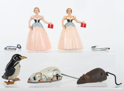 Wells Brimtoy plastic windup Bo-Peep toys, 1950s - 2