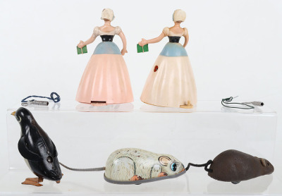 Wells Brimtoy plastic windup Bo-Peep toys, 1950s