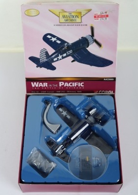 Four Corgi Aviation Archive Aircraft, Corsair&rsquo;s & Zero&rsquo;s - 4
