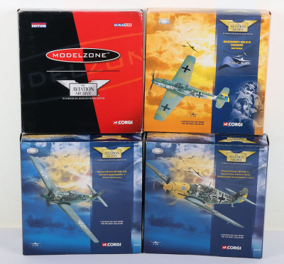 Four Corgi Aviation Archive Messerschmitt BF109E&rsquo;s