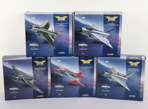 Five Corgi Aviation Archive &lsquo;Jet Fighter Power&rsquo; Aircraft Models, in 1/72nd scale