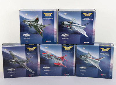 Five Corgi Aviation Archive &lsquo;Jet Fighter Power&rsquo; Aircraft Models, in 1/72nd scale