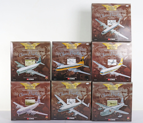 Seven Corgi Aviation Archive &lsquo;Classic Propliners&rsquo; Aircraft