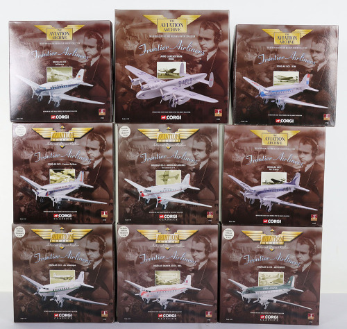 Nine Corgi Aviation Archive &lsquo;Frontier Airliners&rsquo; Aircraft