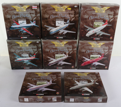 Eight Corgi Aviation Archive &lsquo;Classic Propliners&rsquo; Vickers Viscount&rsquo;s, all 1/144th scale