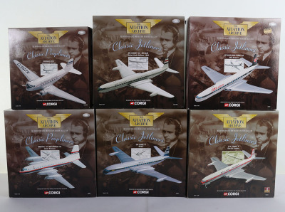 Six Corgi Aviation Archive Classic Propliners, all 1-444 Scale