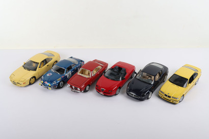 Six Unboxed European 1:18 Scale Diecast Models