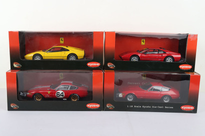 Four Boxed Kyosho Hotwheels 1:18 Scale Ferrari Models