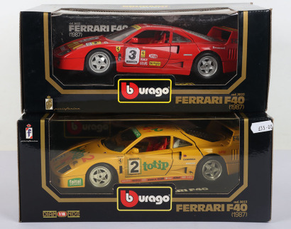 Two Boxed Burago Ferrari F40 Models 1:18 Scale