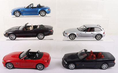 Five Unboxed 1:18 Scale Models