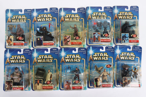 Quantity of Star Wars Attack of the Clones Action Figures and Vehicles 2002 Hasbro.