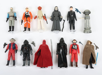 Twelve Vintage Star Wars Return of the Jedi loose action figures Kenner.