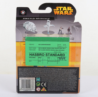Scarce Star Wars Micro Machines Millenium Falcon and B-Wing Hasbro Standard Product Sample Sticker.
