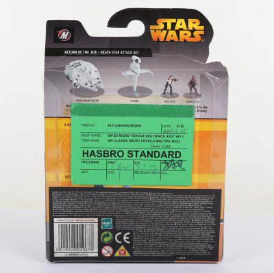Scarce Star Wars Micro Machines Millenium Falcon and B-Wing Hasbro Standard Product Sample Sticker.