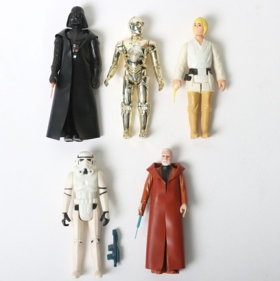 Five Vintage Star Wars of the First Twelve loose action figures Kenner.
