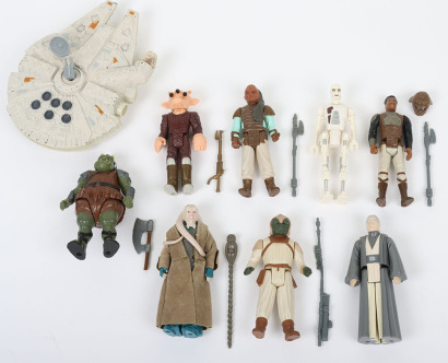 Eight Vintage Star Wars Return of the Jedi loose action figures Kenner.